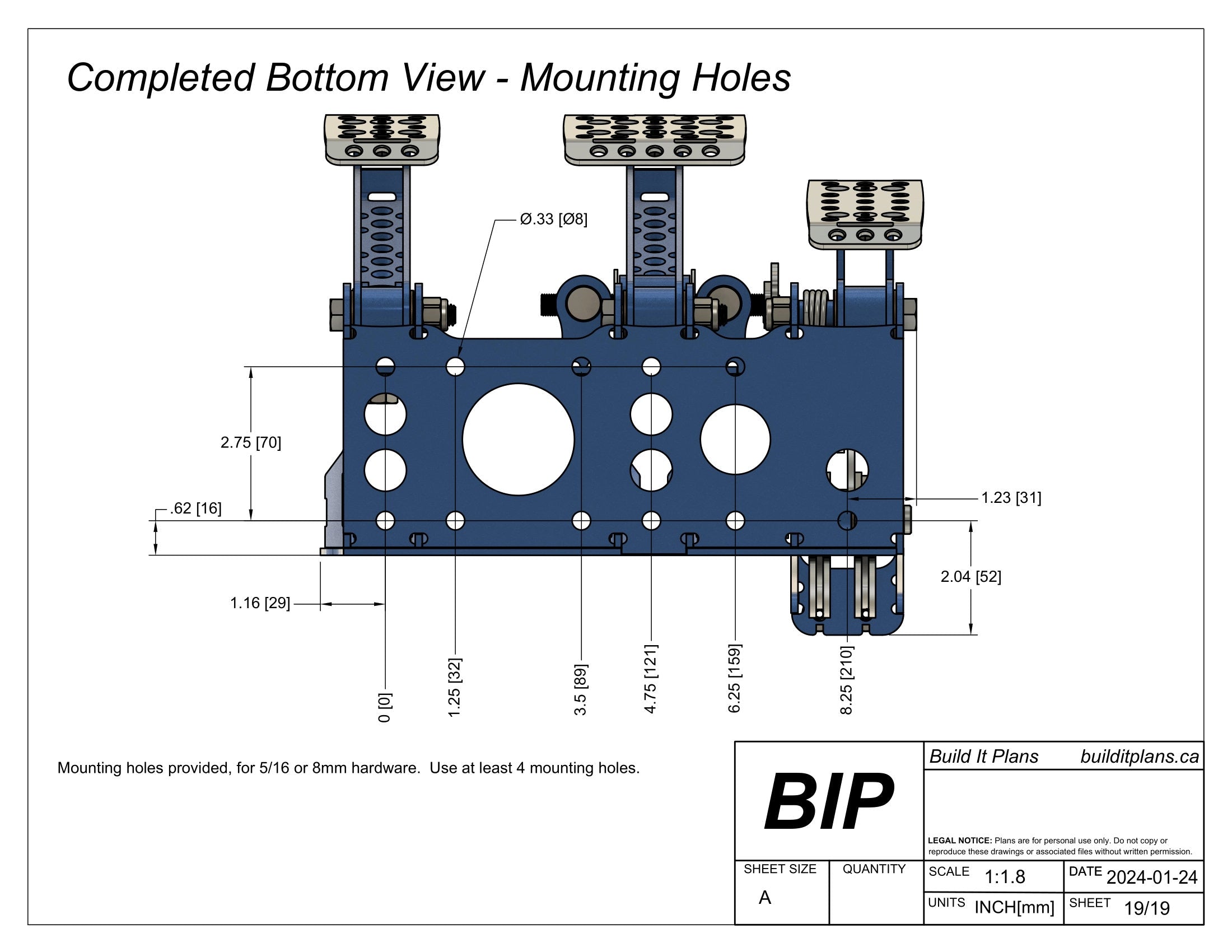 Race Car Pedal Set Plans - Floor Mounted - DXF Cut Files + PDF Plans
