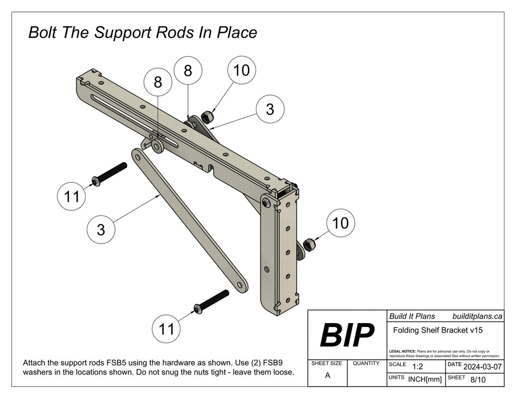 12" 300mm Folding Shelf Bracket DXF Cut Files