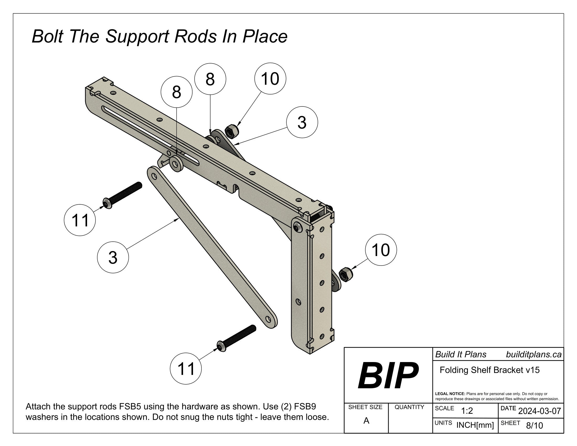 12" 300mm Folding Shelf Bracket DXF Cut Files