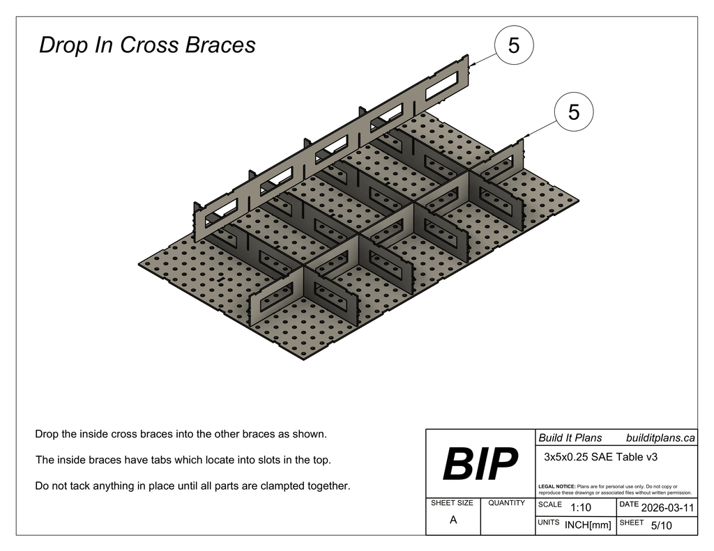 3x5 0.25" Welding Fixture Table Cut Files - 1/4" Steel Thickness