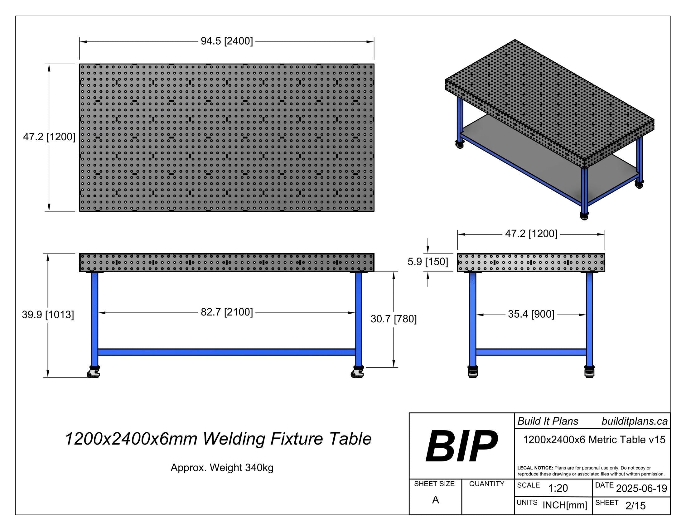 6mm Metric Welding Fixture Table DXF File Bundle - Fixture Table Cut Files + Plans