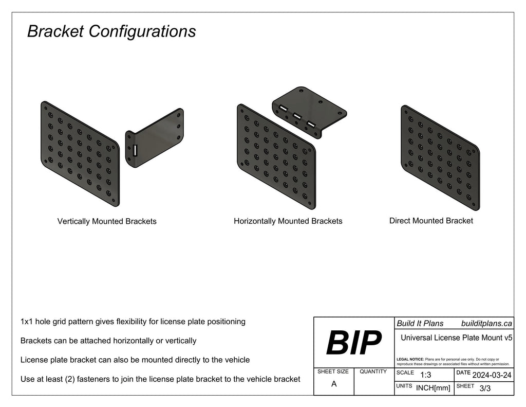 Universal License Plate Bracket DXF Files – Cut Files for Custom Plate Mounting