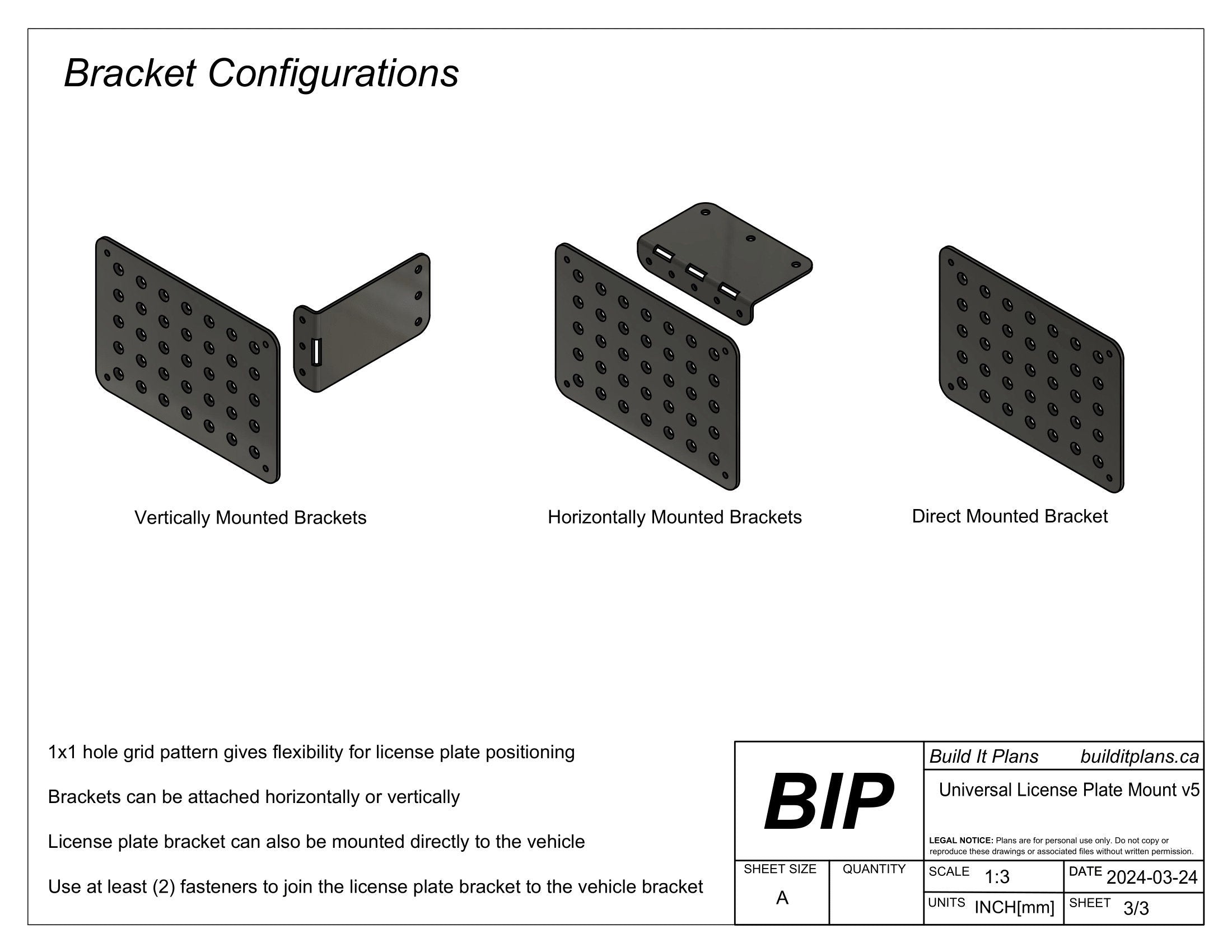 Universal License Plate Bracket DXF Files – Cut Files for Custom Plate Mounting