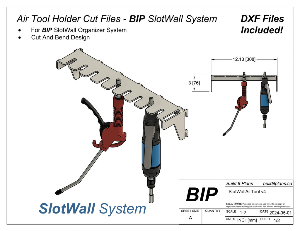 SlotWall Garage Organizer System DXF Cut Files - Deluxe Bundle DIY Shop Tool Storage