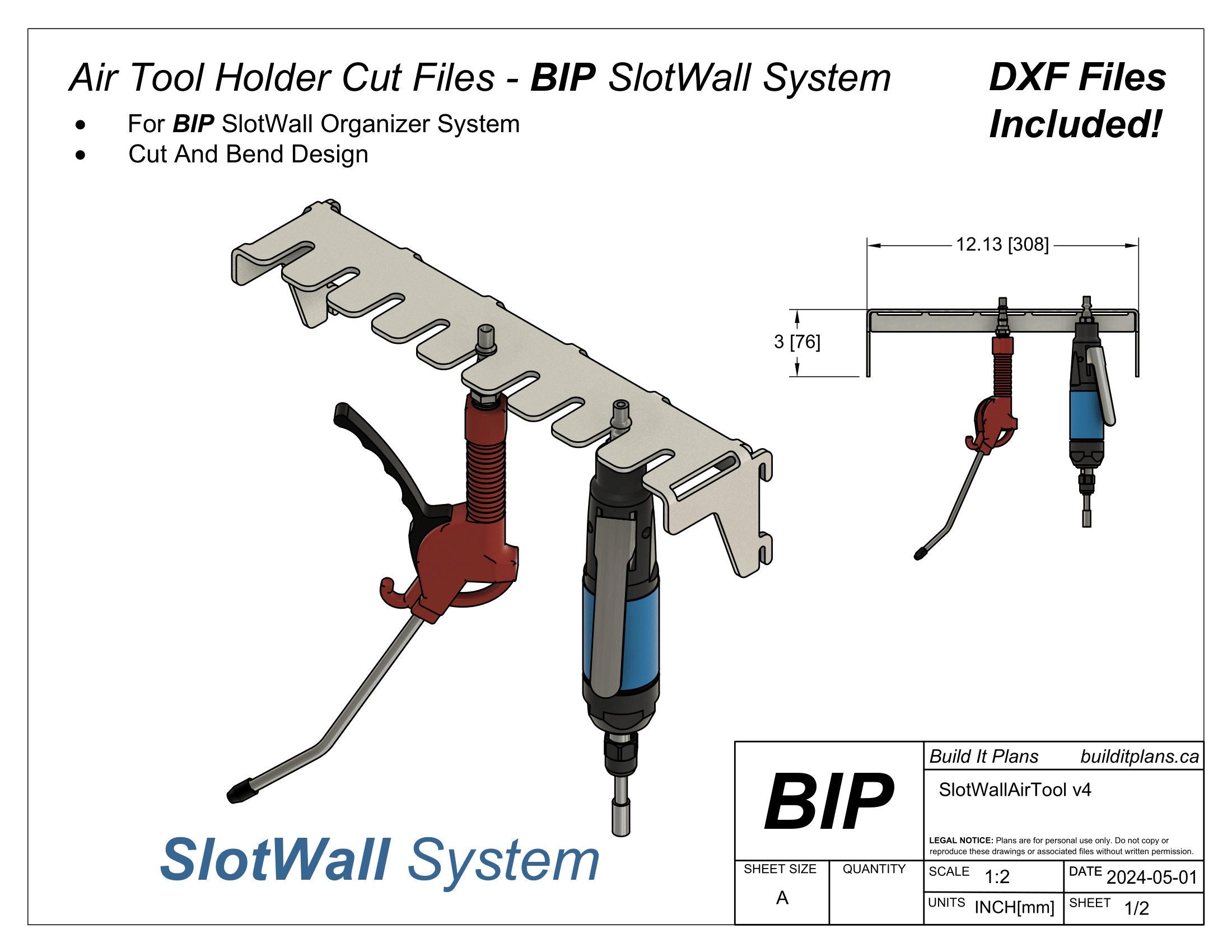 SlotWall Garage Organizer System DXF Cut Files - Deluxe Bundle DIY Shop Tool Storage