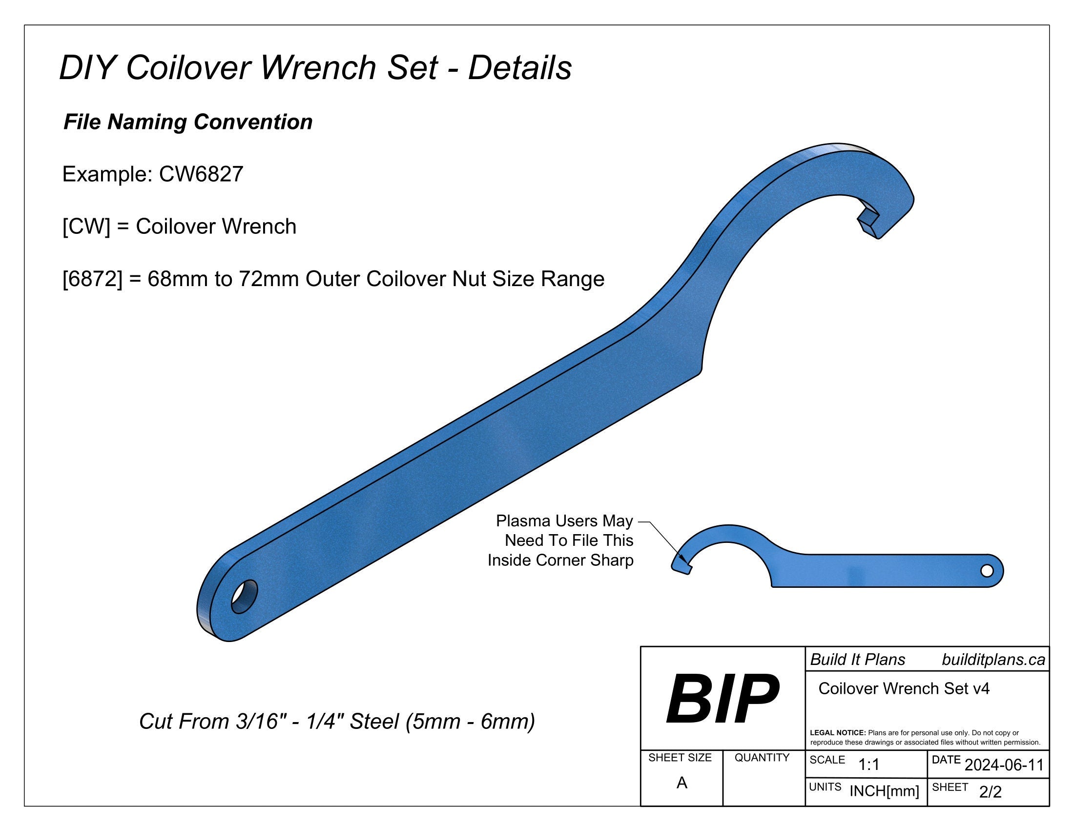 Coilover Wrench DXF Bundle – Coil Over Spanner Tool Cut Files