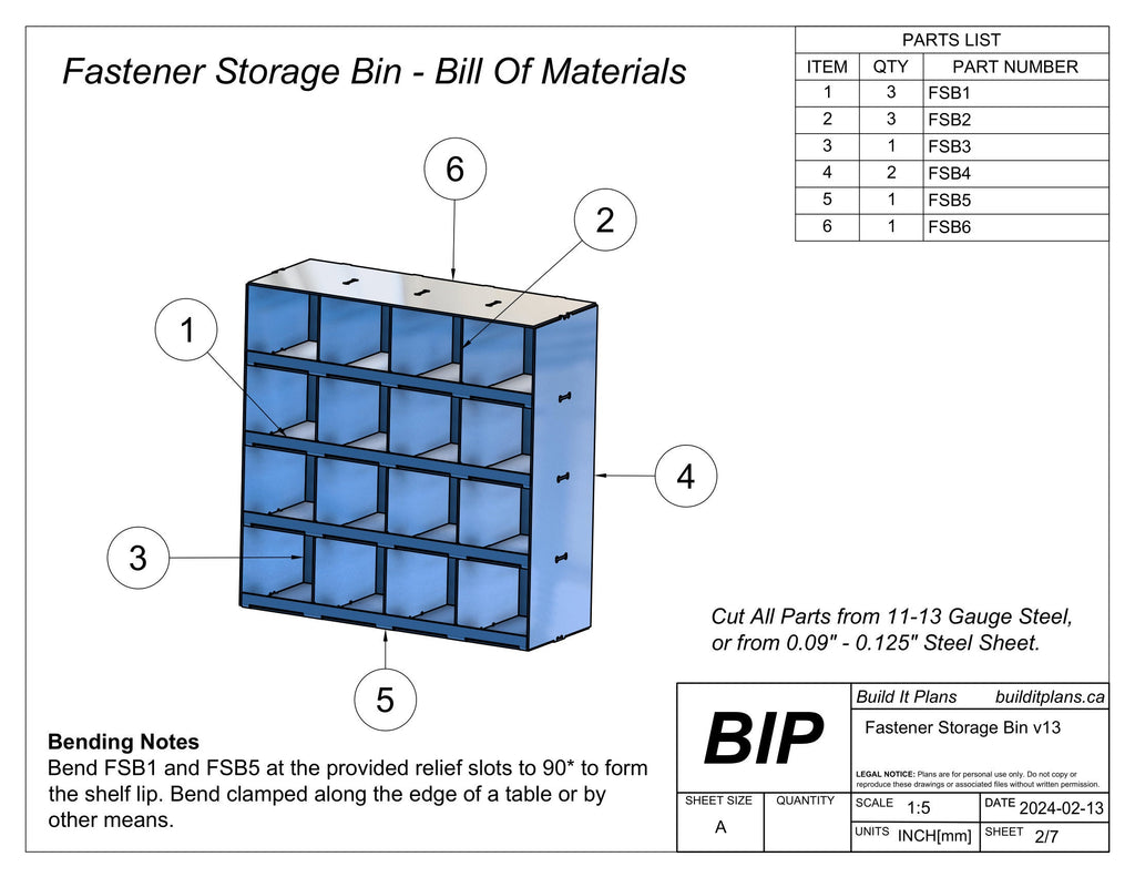 Nut and Bolt Organizer DXF Files - DIY Hardware Storage Bin Cut Files
