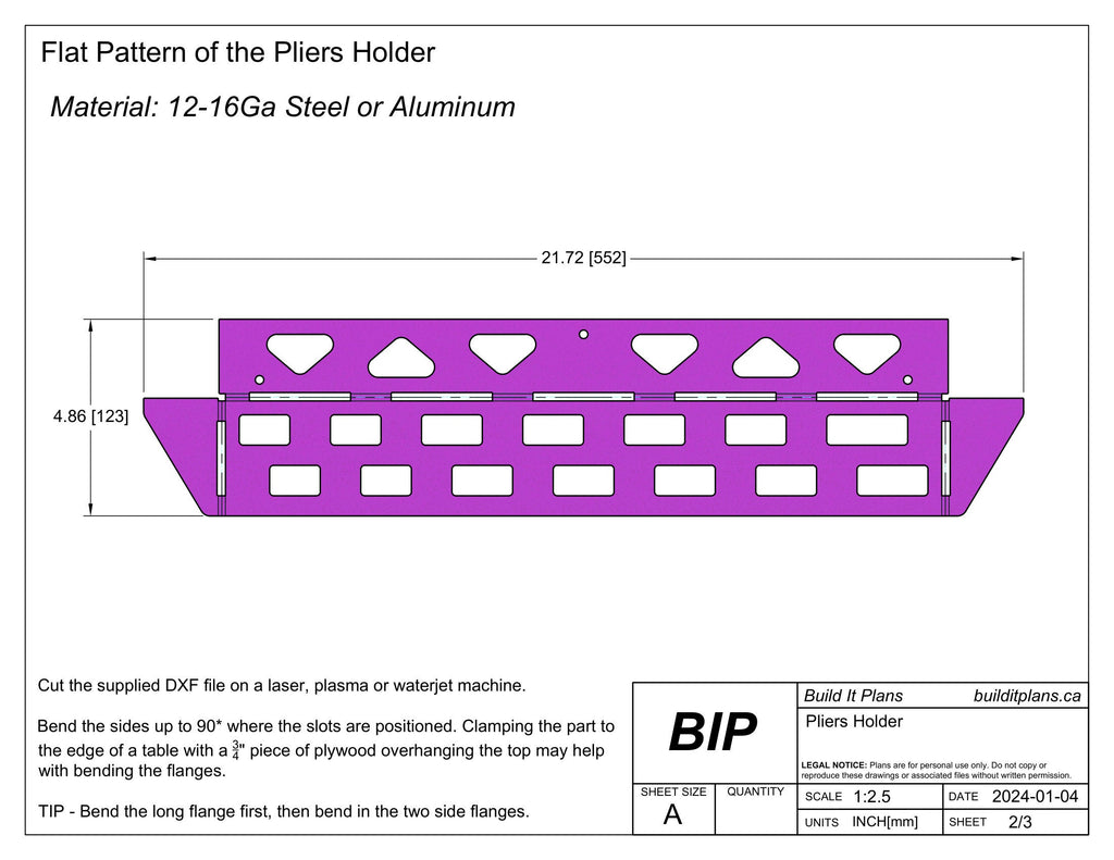Wall Mounted Pliers Rack DXF - Pliers Organizer Cut File