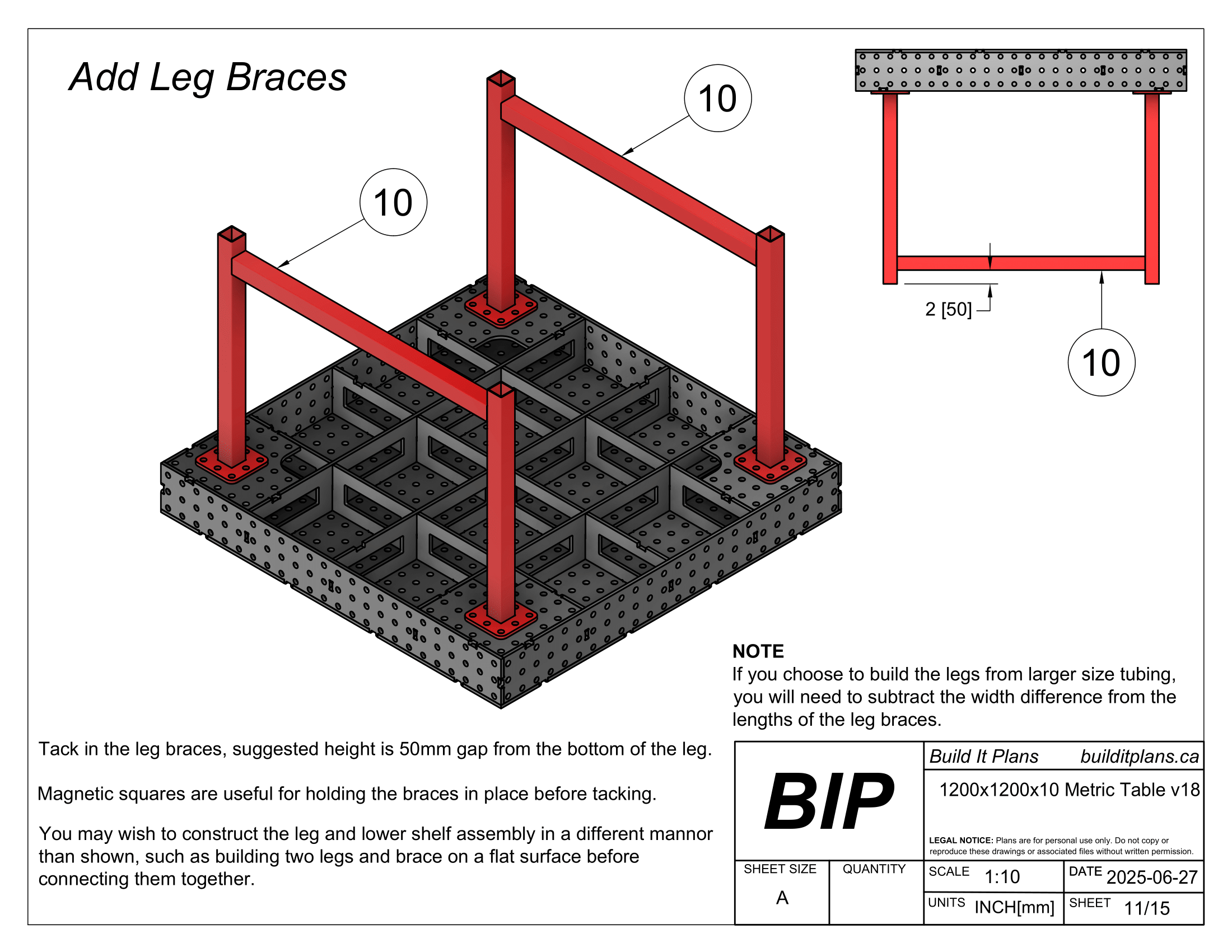 10mm Metric Welding Table DXF File Bundle - Fixture Table Cut Files + Plans