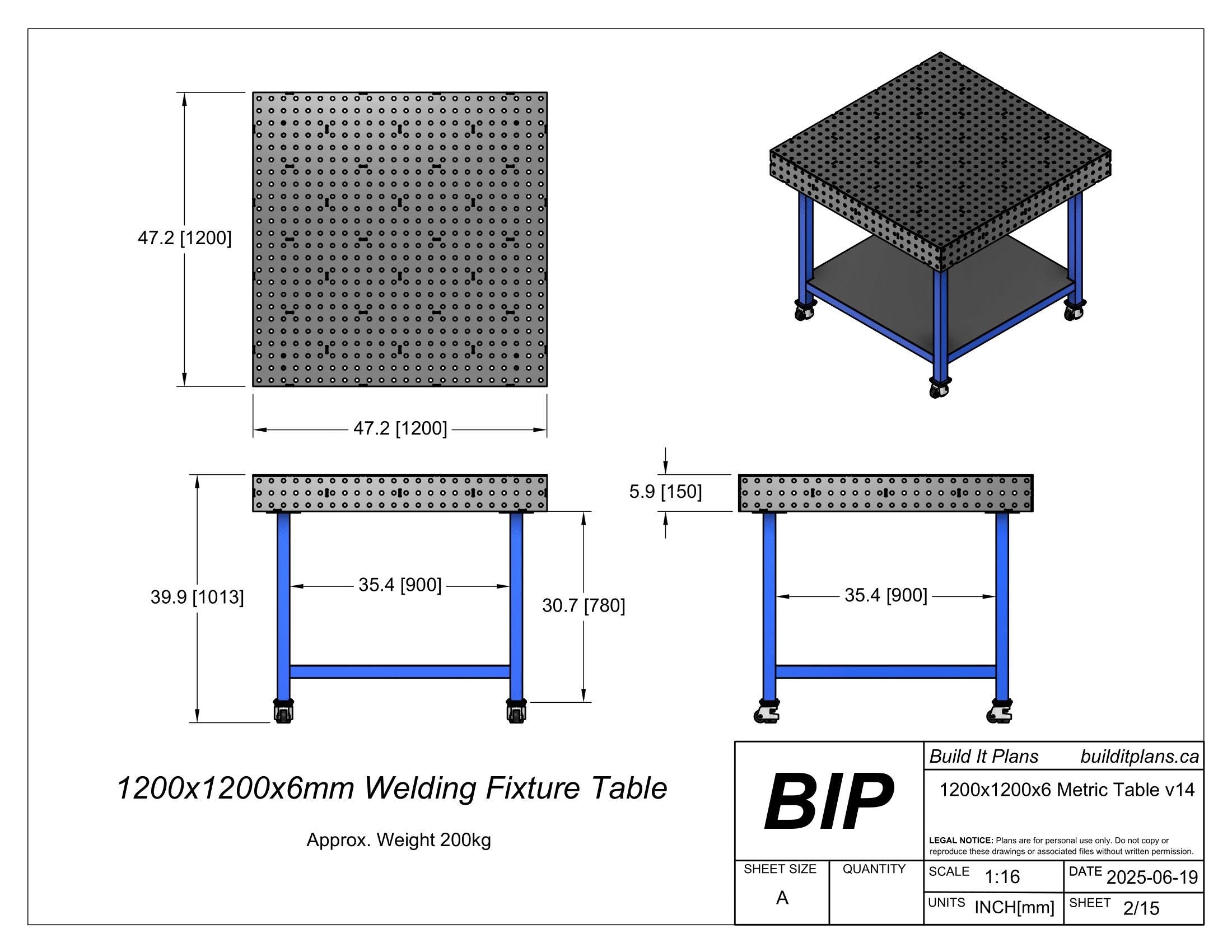 6mm Metric Welding Fixture Table DXF File Bundle - Fixture Table Cut Files + Plans