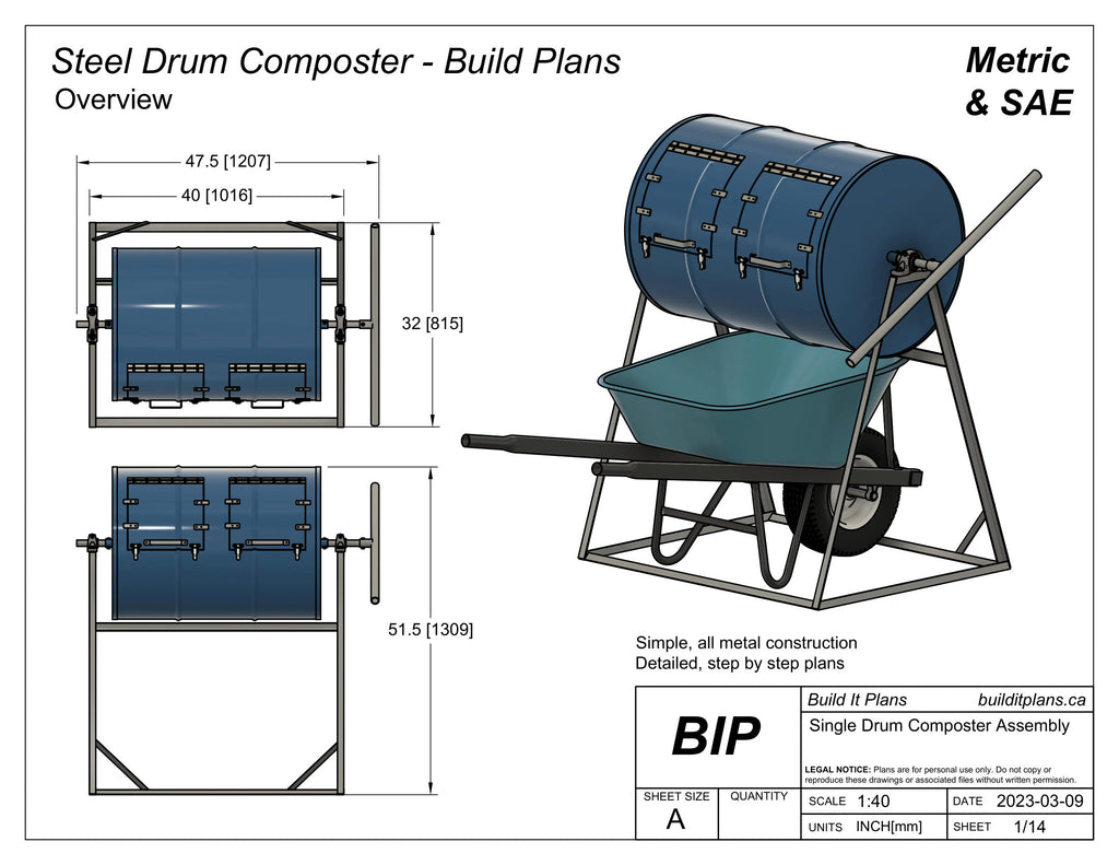 Drum Composter Plans - DIY 55 Gallon Steel Drum Composter