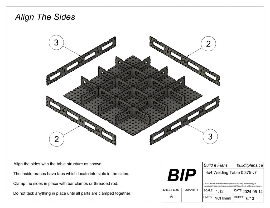 4'x4' Welding Fixture Table DXF Files - 3/8 Steel