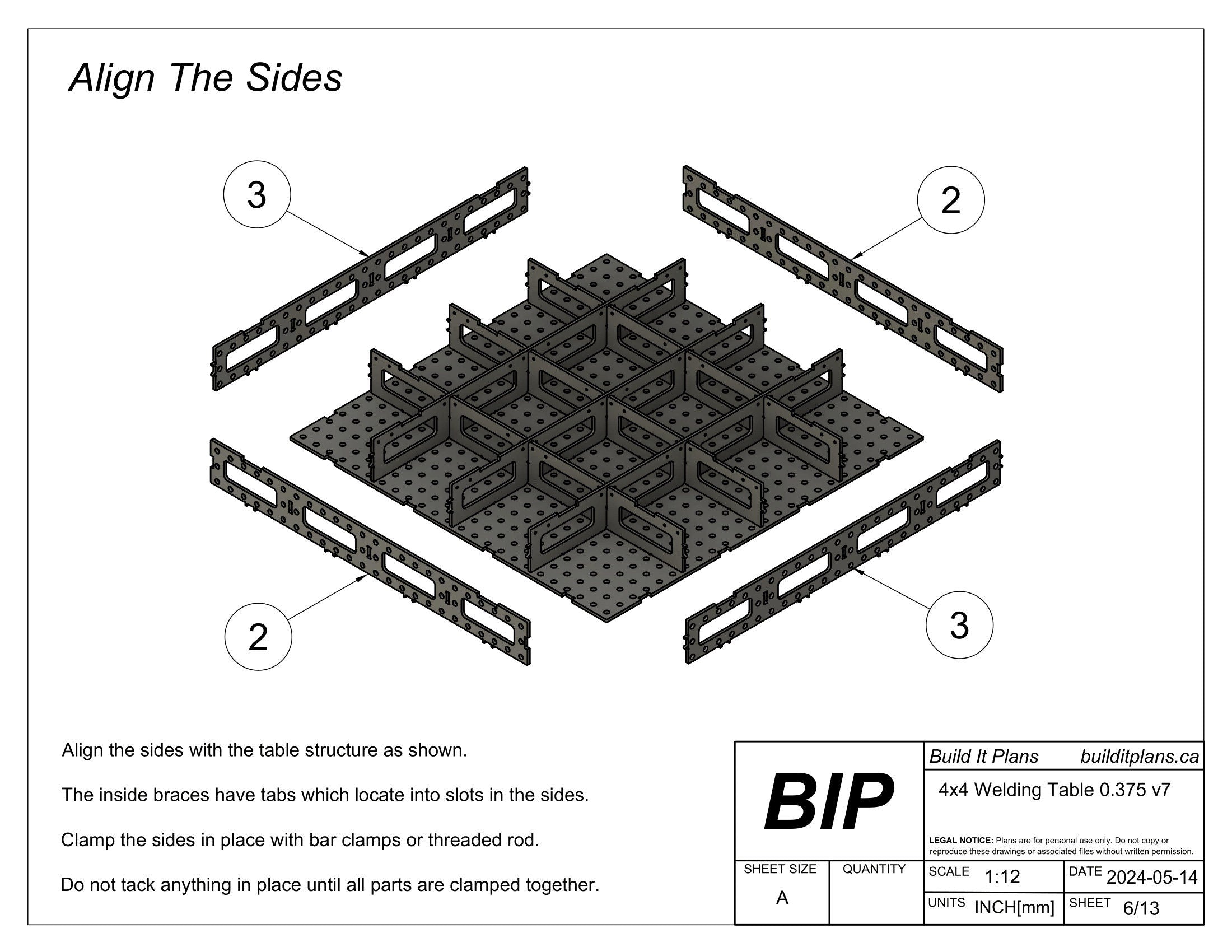 4'x4' Welding Fixture Table DXF Files - 3/8 Steel