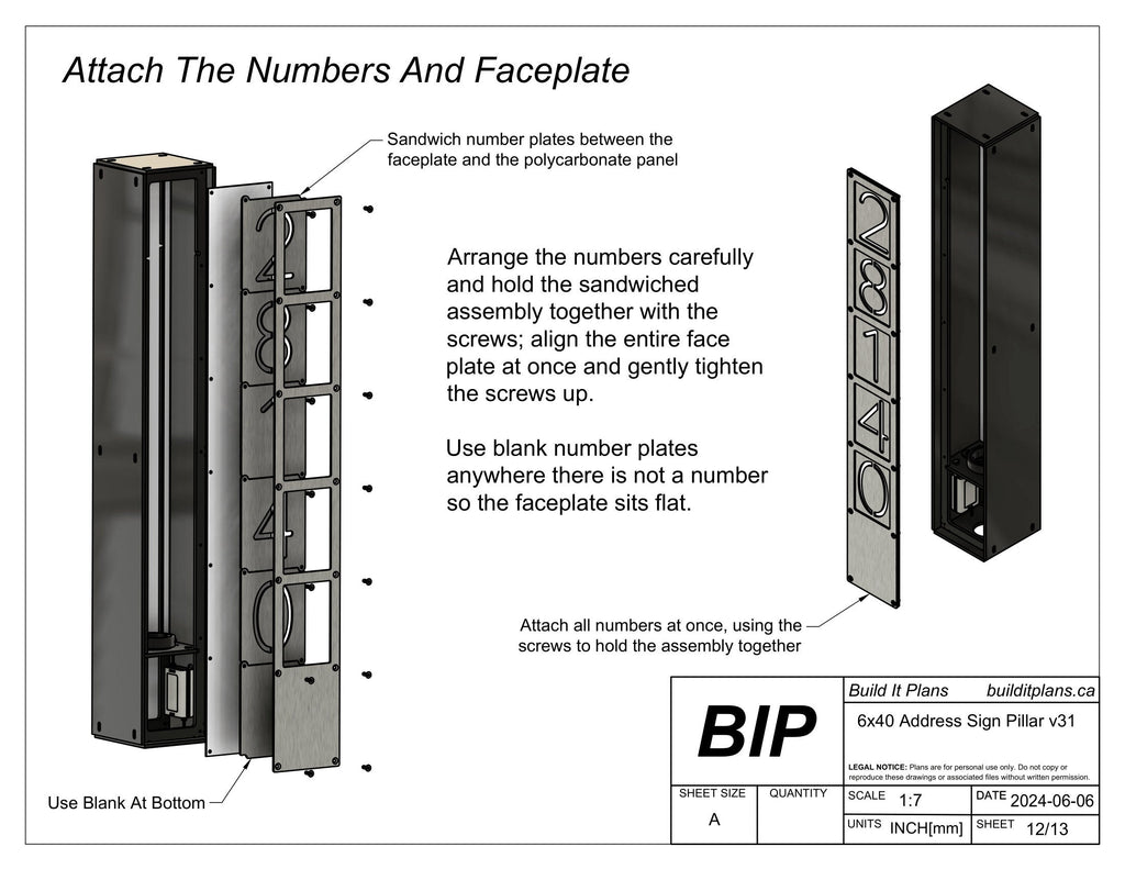 Illuminated Address Sign Pillar DXF Cut Files And Plans