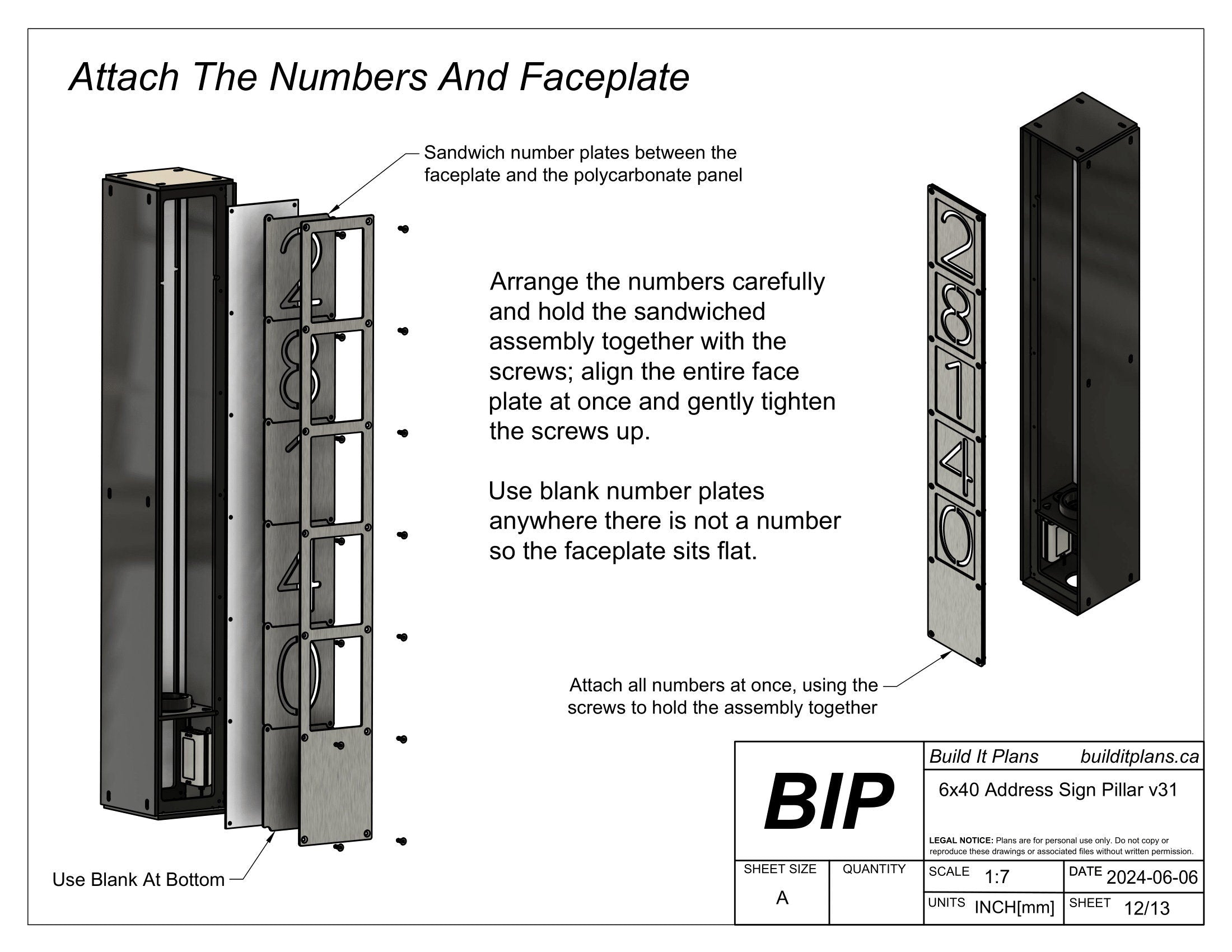Illuminated Address Sign Pillar DXF Cut Files And Plans