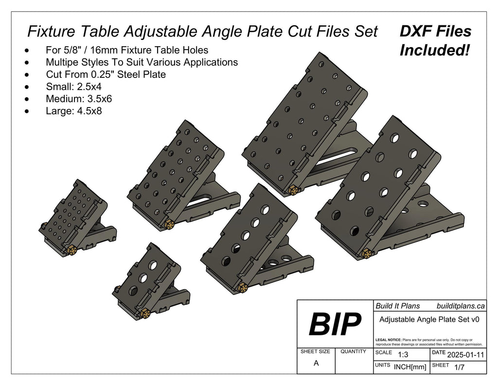 Adjustable Angle Plate DXF Bundle – Welding Fixture Tool Cut Files