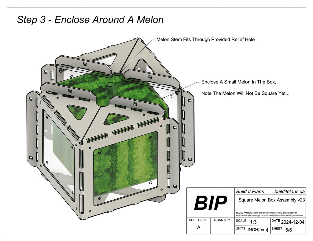 Square Watermelon Mold Cut Files - DIY Melon Cube Mold