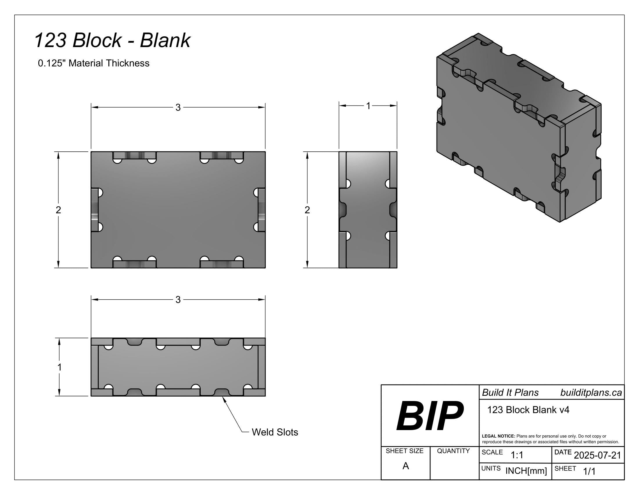 123 Block DXF Cut Files - 1/8" Material DIY Welding Fixture Blocks