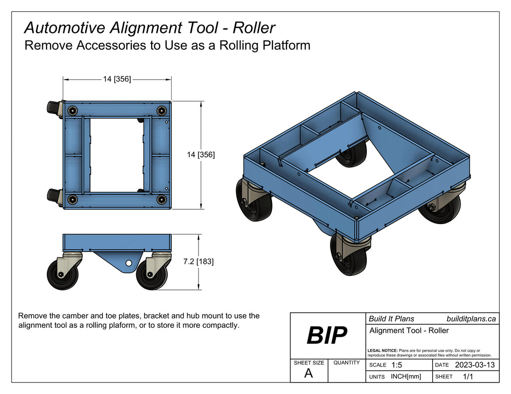 Wheel Alignment Tool DXF Files - Toe + Camber Adjustment Device Cut Files + PDF Plans