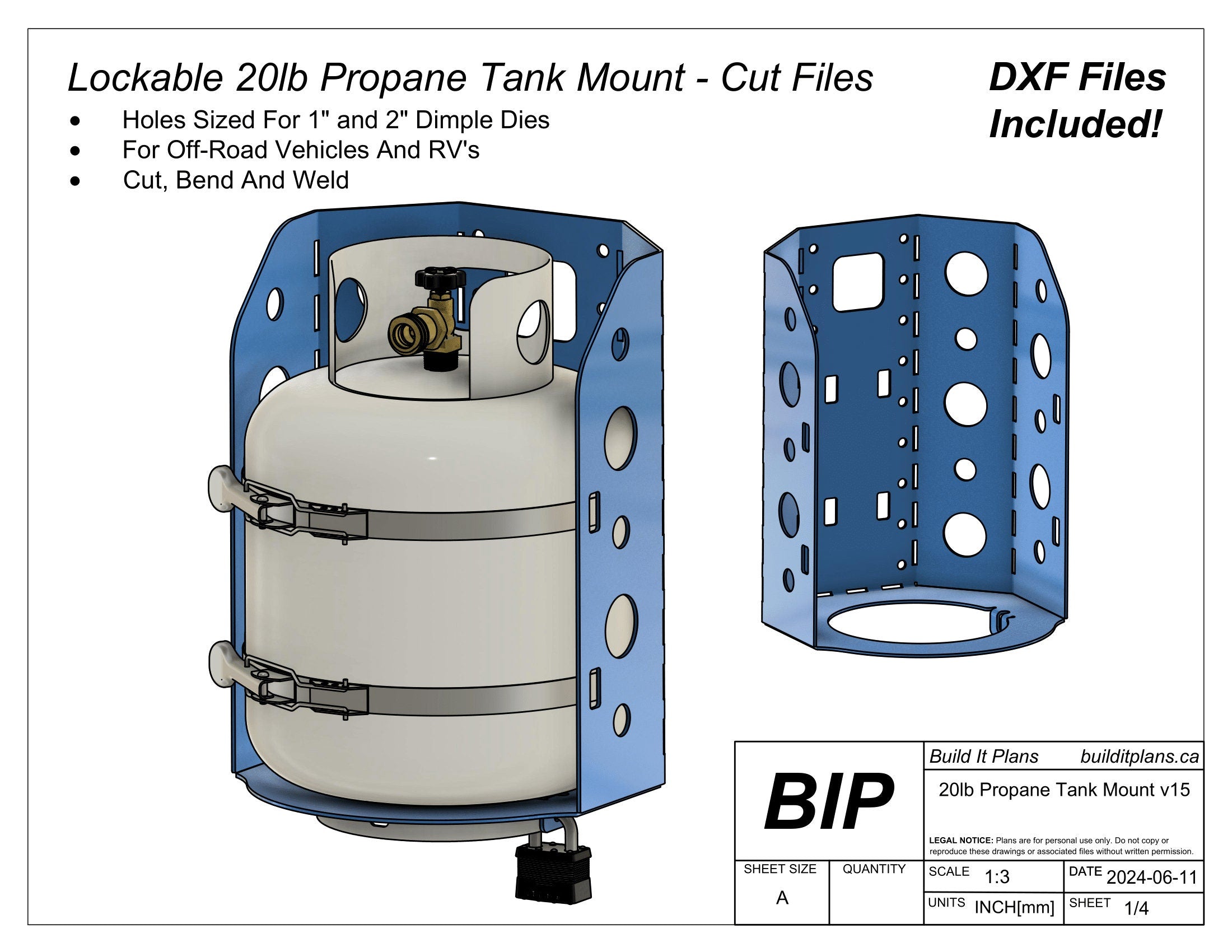 20lb Propane Tank Mount DXF File – Propane Tank Bracket Cut File