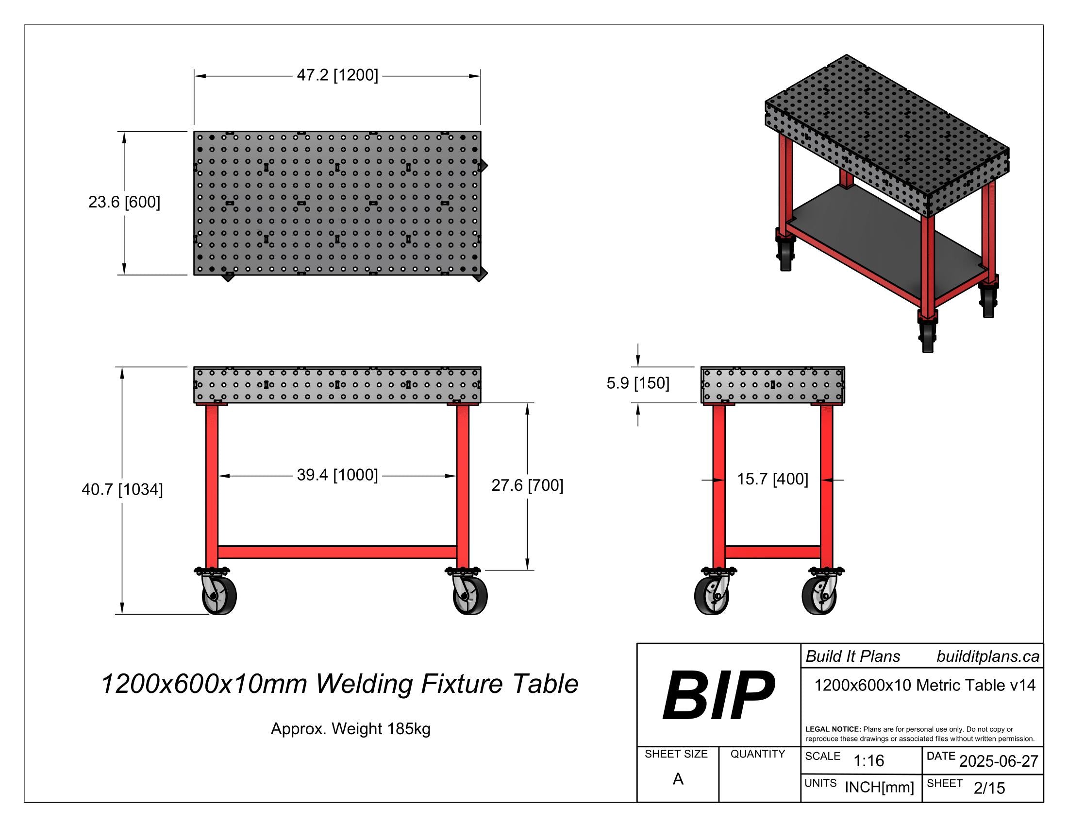 10mm Metric Welding Table DXF File Bundle - Fixture Table Cut Files + Plans