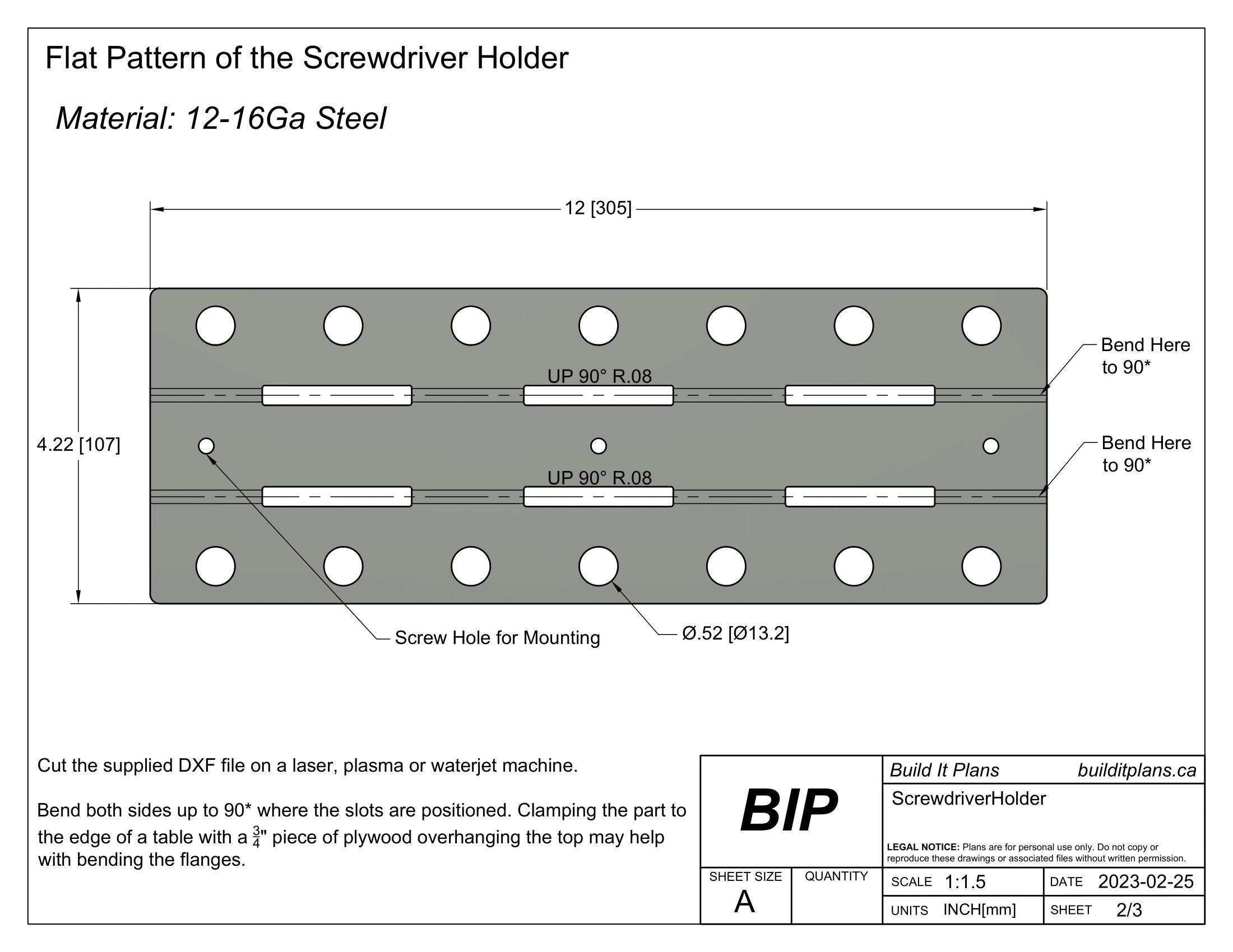Screwdriver Rack DXF – Mounted Screwdriver Holder Cut File
