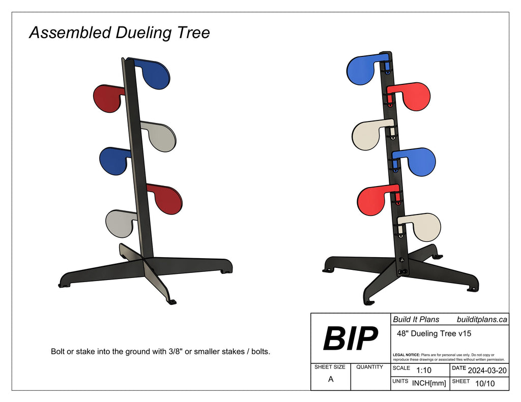 48" Dueling Tree DXF Files - Shooting Paddle Target Cut Files
