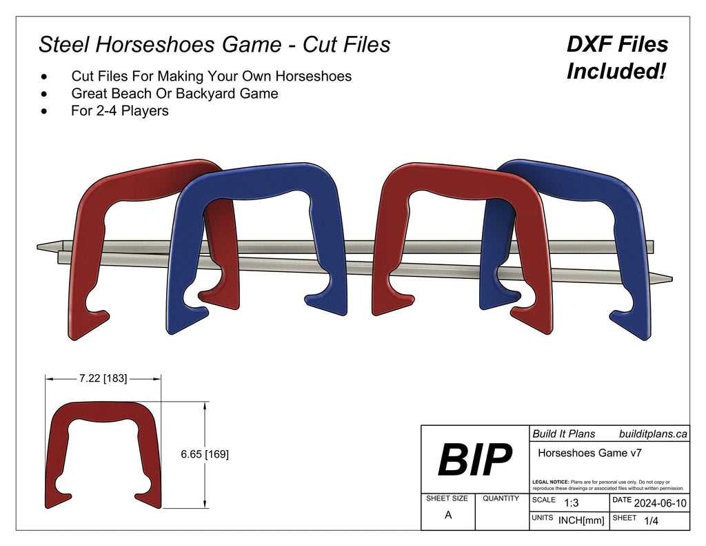 Horseshoes DXF Cut Files - DIY Horseshoe Game