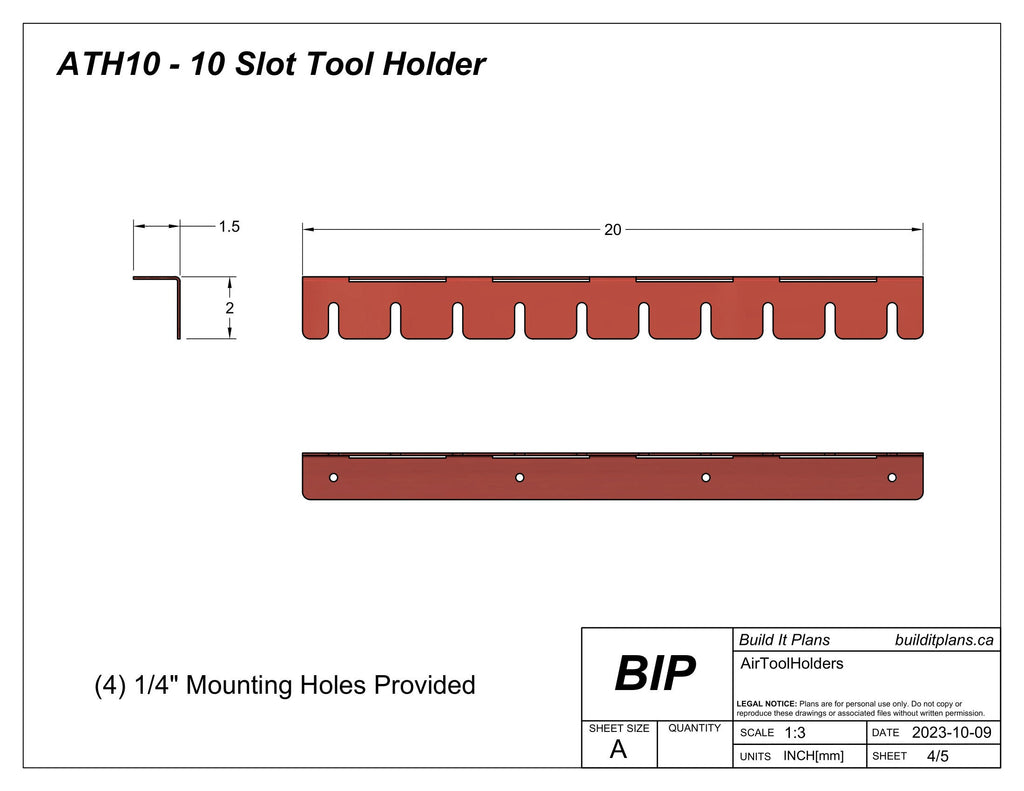 Air Tool Hanger DXF Files - Pneumatic Tool Holder Cut Files Bundle
