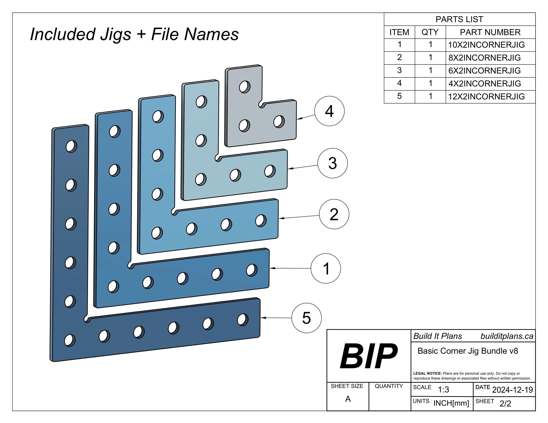 Basic Corner Jig DXF File Bundle – Welding Table Fixture Cut Files