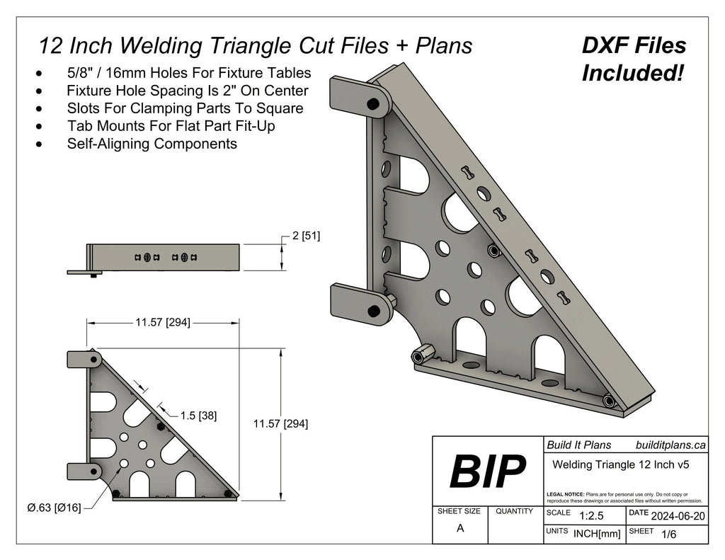 SAE Welding Square DXF Bundle – 1/4" Thick Steel – Cut Files + Plans
