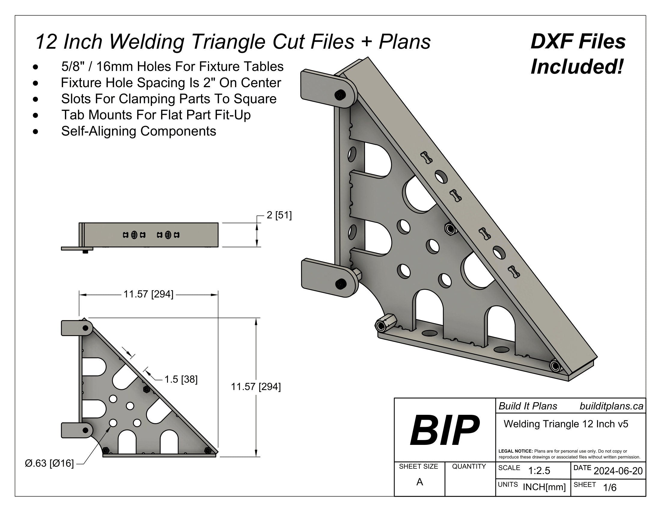 SAE Welding Square DXF Bundle – 1/4" Thick Steel – Cut Files + Plans