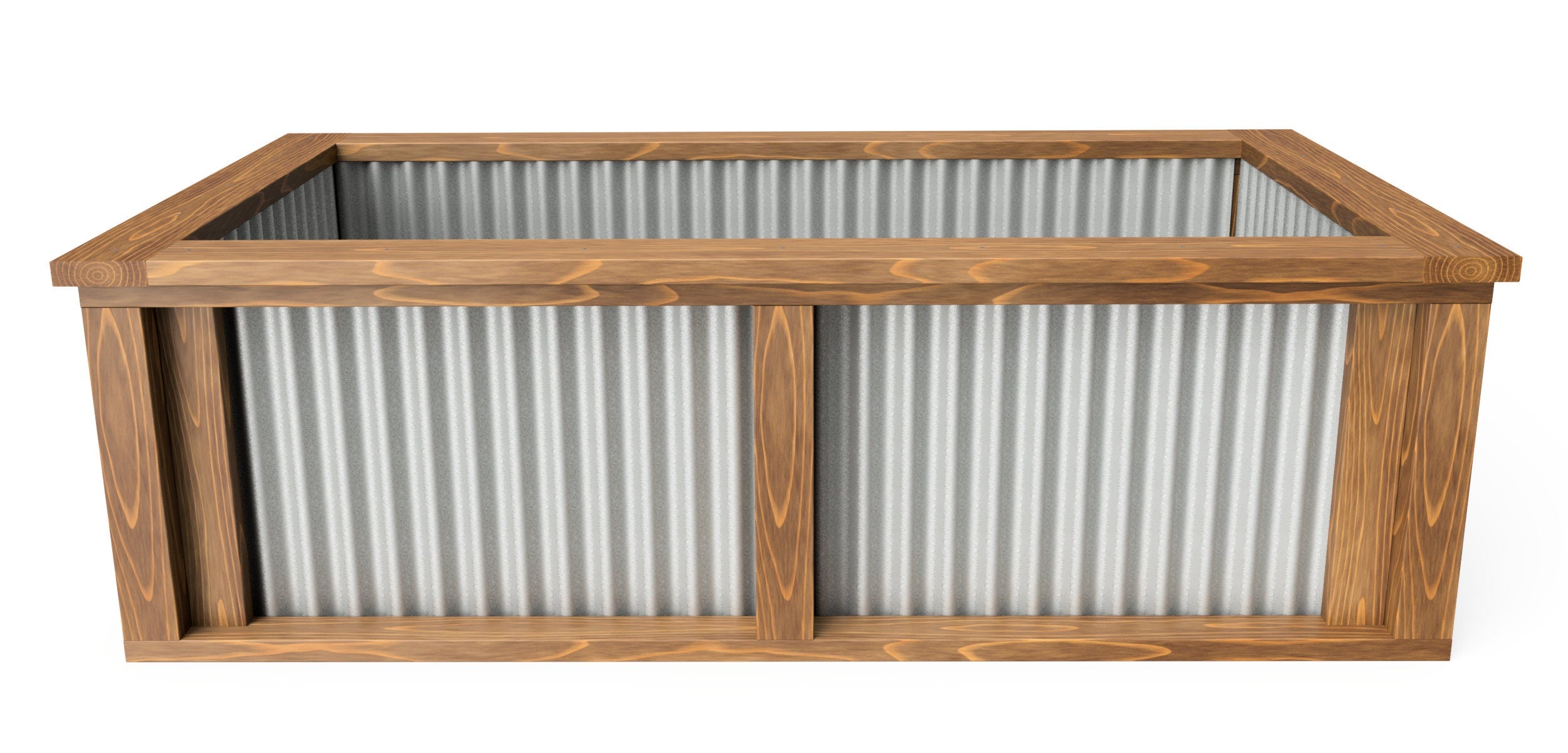 4'x7' Wood and Metal Raised Garden Bed Plans -  Garden Box PDF Plans