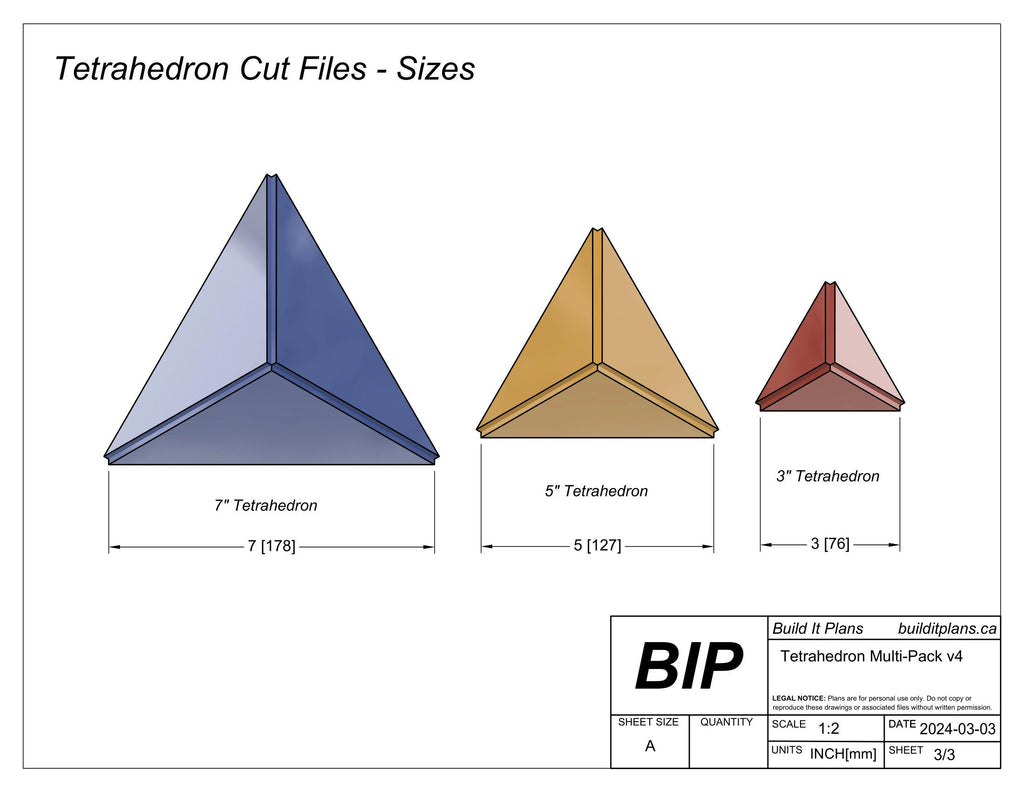 Tetrahedron Welding Project DXF Cut Files - Student Welding Practice Shapes