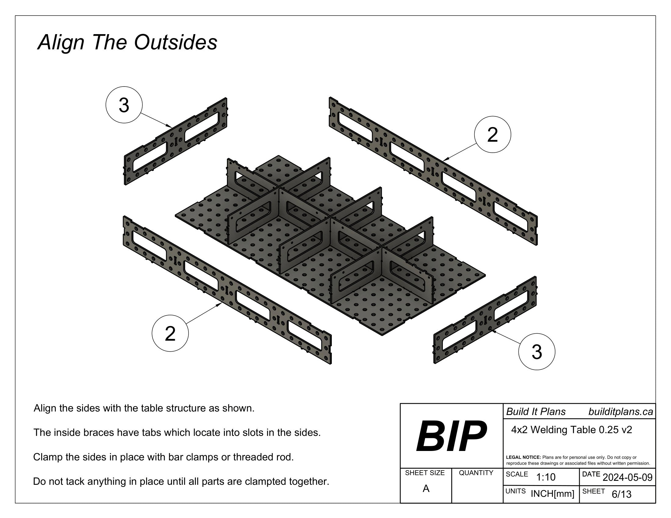 2'x4' Welding Table DXF Files – 1/4" Steel