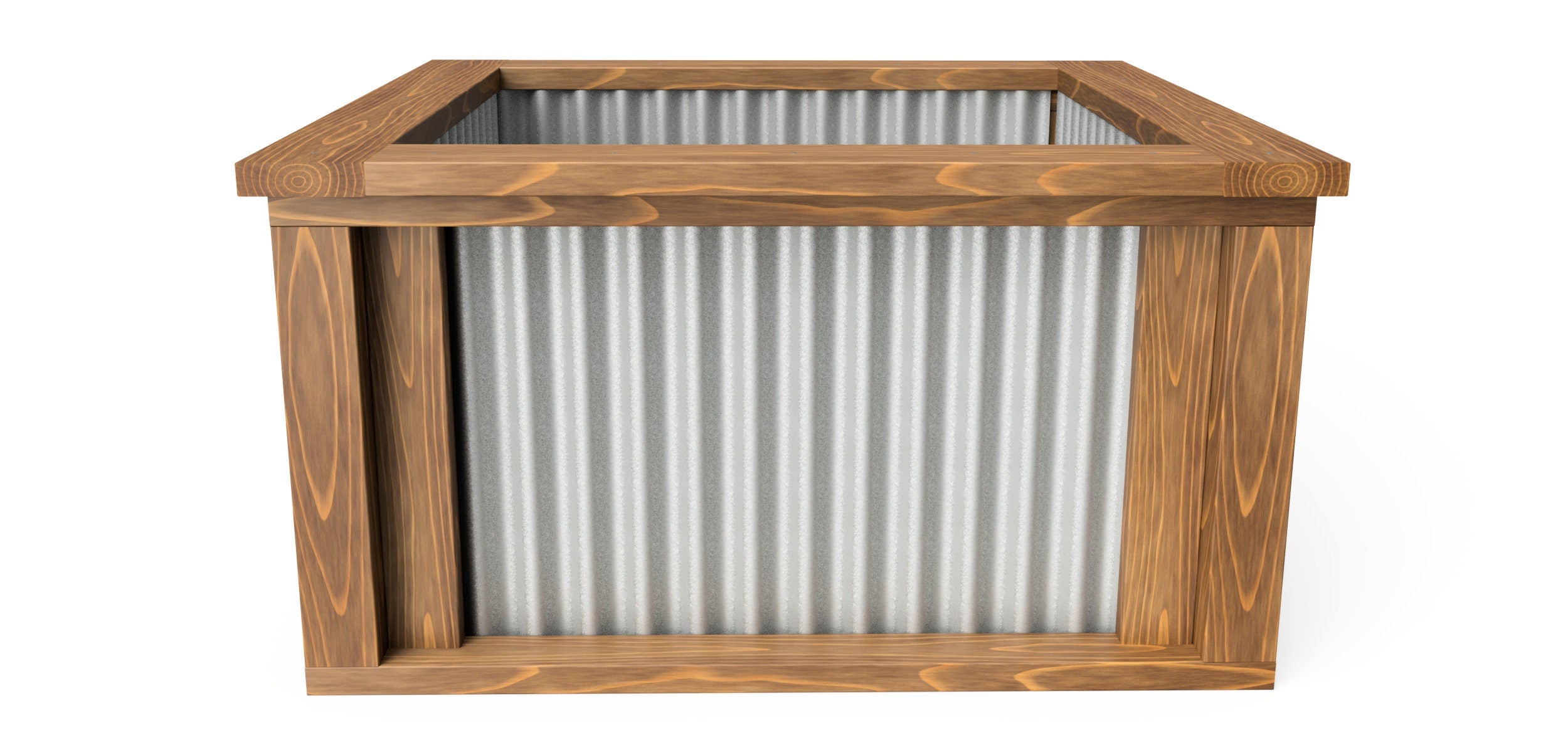 4'x4' Wood and Metal Raised Garden Bed PDF Plans - 48"x48" Square