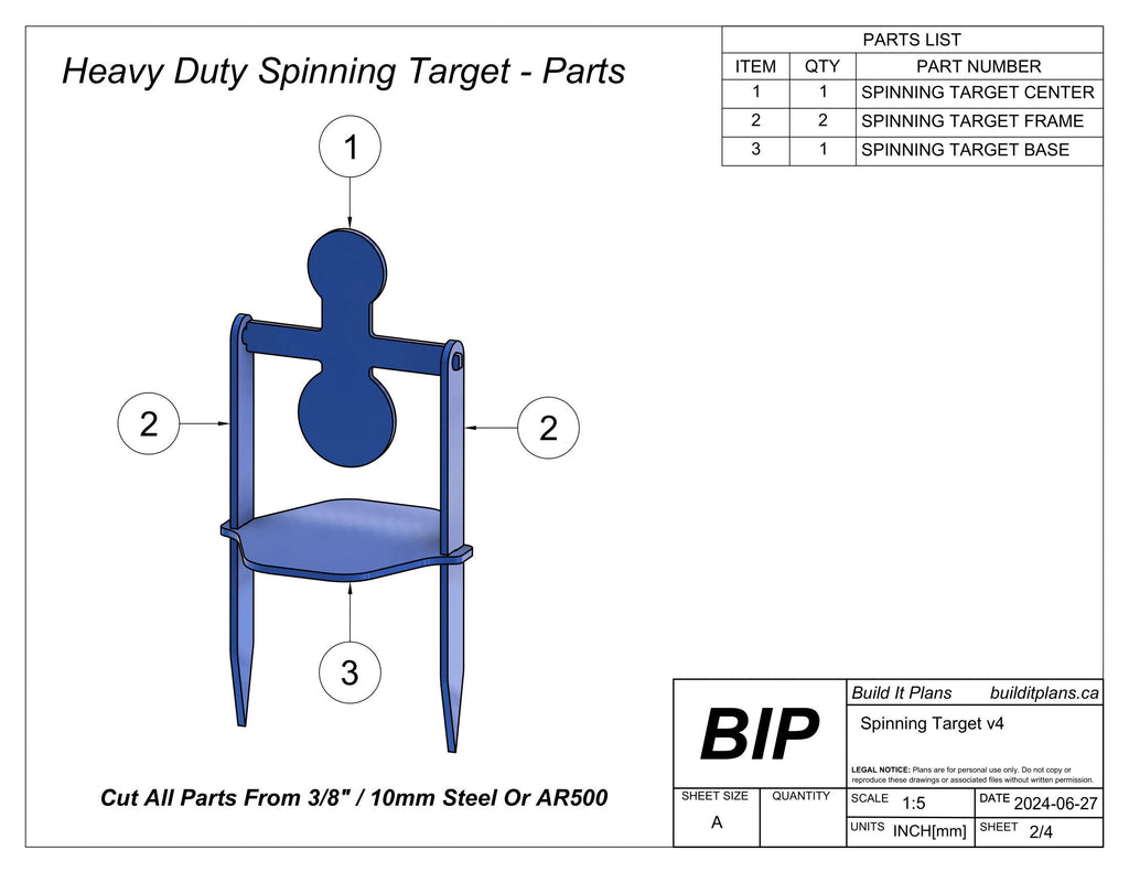 Spinning Target DXF Cut Files - Build Your Own Flipping Target