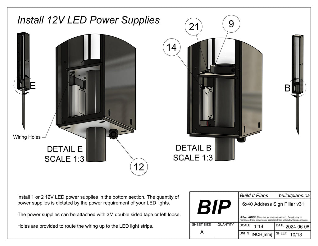 Illuminated Address Sign Pillar DXF Cut Files And Plans
