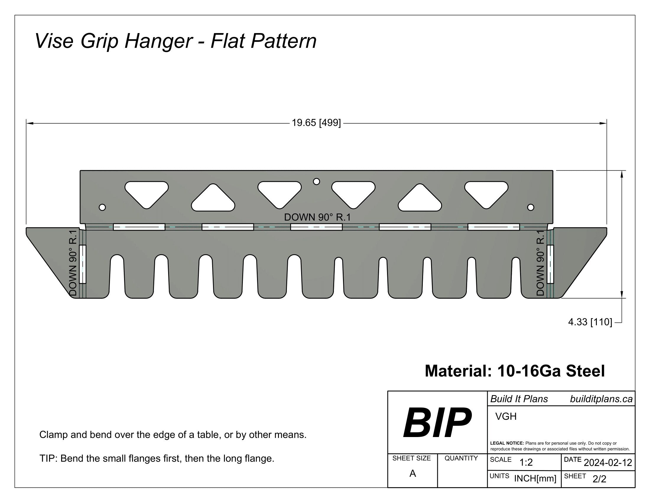 Vise Grip Organizer DXF File - Locking Pliers Holder Cut File