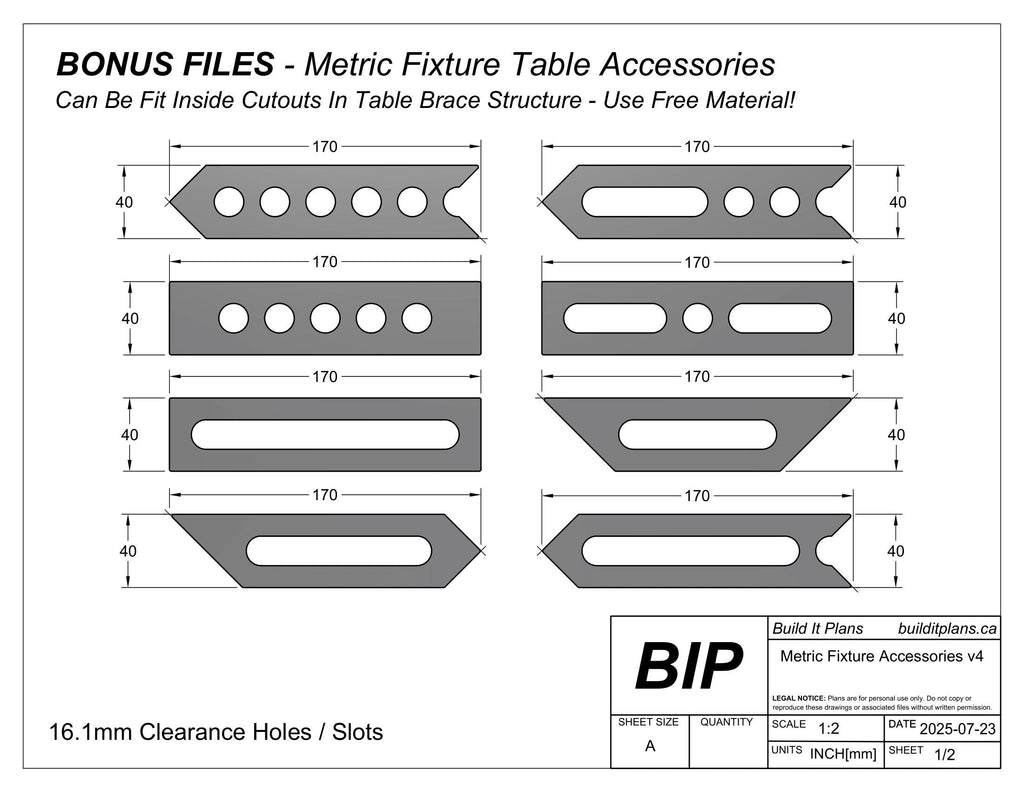 1200x600mm Welding Table DXF Files - 12mm Steel