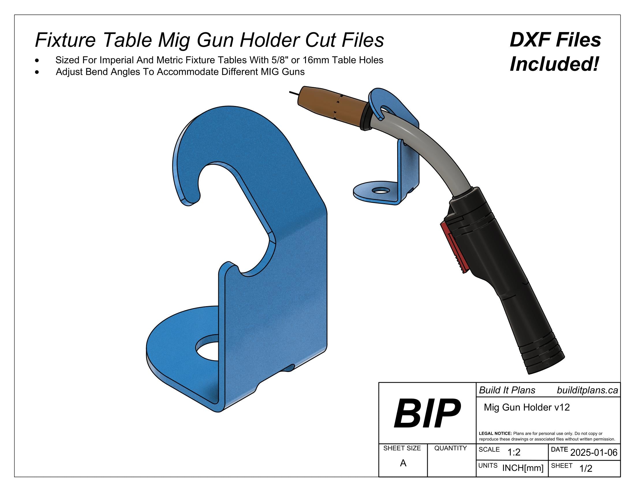 MIG Gun Holder DXF – Welding Hook Cut File