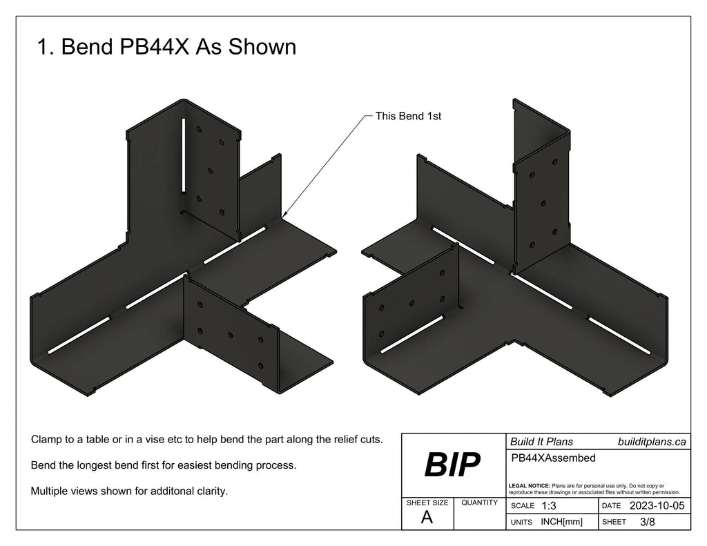 4x4 Post Bracket DXF File Bundle - DIY Pergola Bracket Set Cut Files