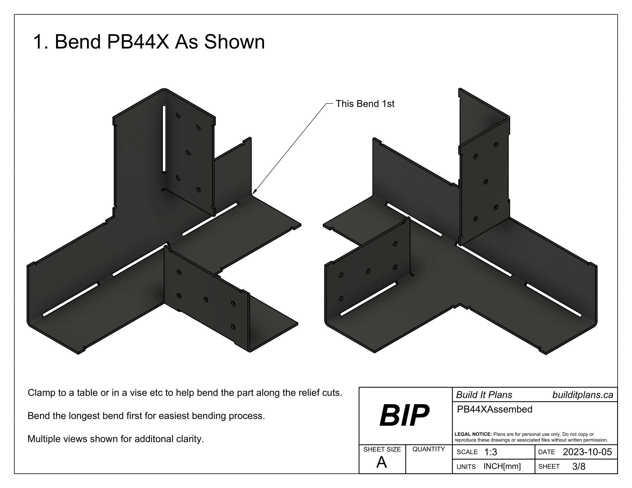 4x4 Post Bracket DXF File Bundle - DIY Pergola Bracket Set Cut Files