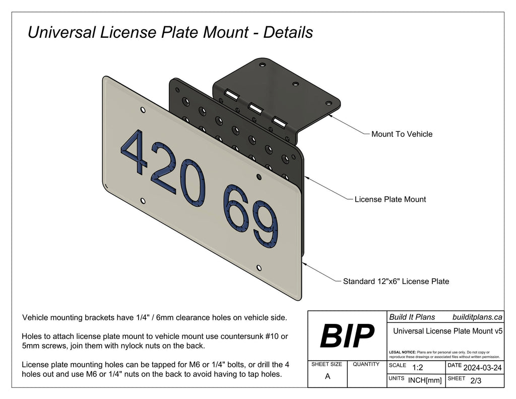 Universal License Plate Bracket DXF Files – Cut Files for Custom Plate Mounting