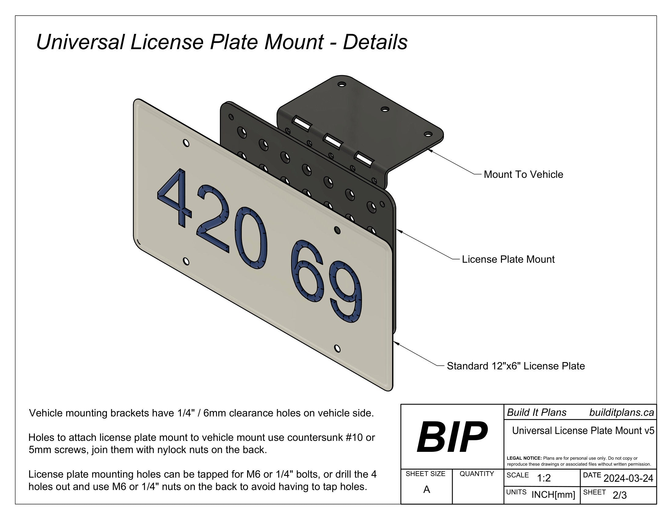 Universal License Plate Bracket DXF Files – Cut Files for Custom Plate Mounting