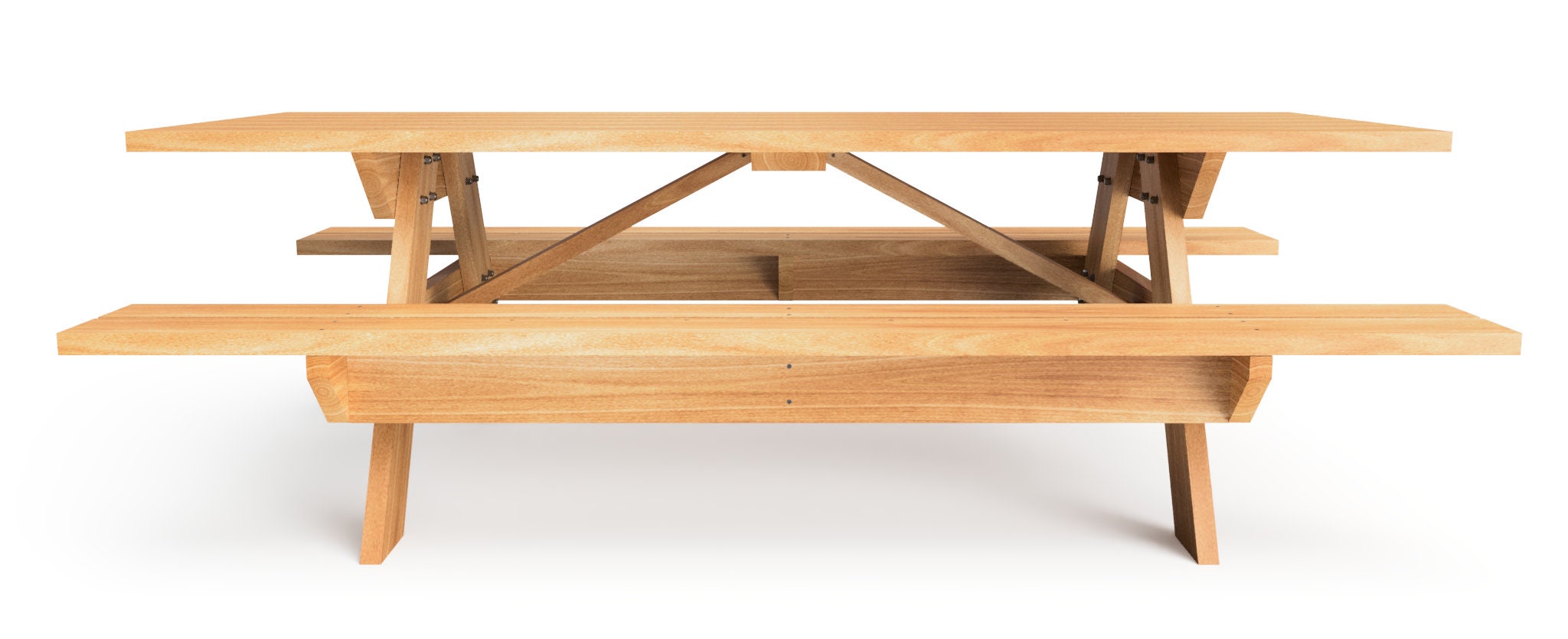 8 Foot Picnic Table PDF Plans - DIY Picnic Table Plans