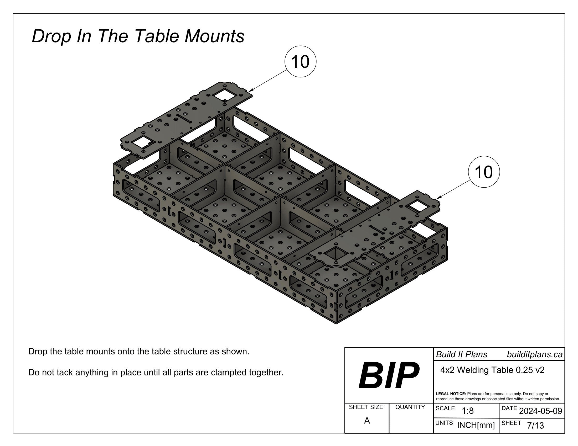 2'x4' Welding Table DXF Files – 1/4" Steel