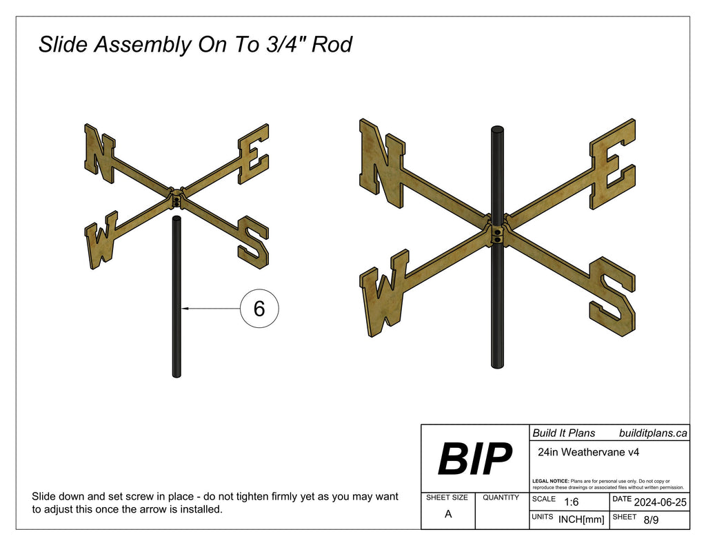 24 Inch Weathervane DXF Cut Files & PDF Plans