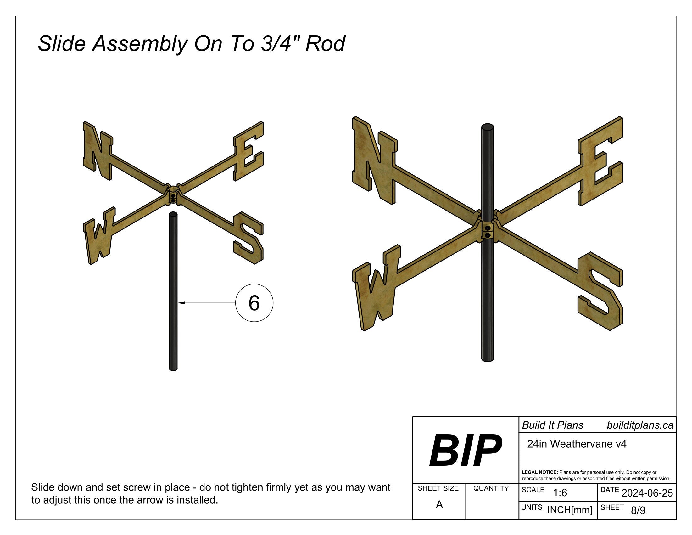 24 Inch Weathervane DXF Cut Files & PDF Plans