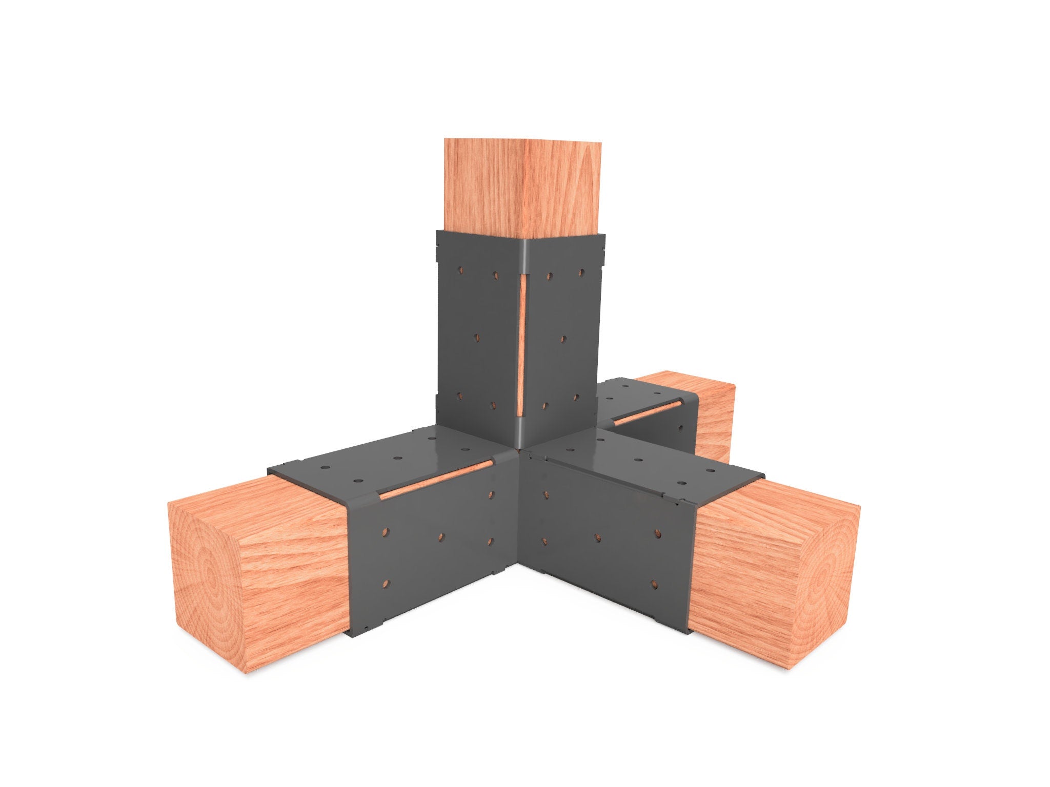 4x4 Post 4 Way Bracket Cut Files - Post X Bracket DXF File